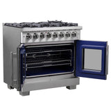 FORNO Capriasca 36" 5.36 cu. ft. Dual Fuel Range with French Door and 6 Sealed Burners, FFSGS6387-36