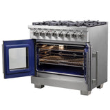 FORNO Capriasca 36" 5.36 cu. ft. Dual Fuel Range with French Door and 6 Sealed Burners, FFSGS6387-36