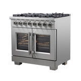 FORNO Capriasca 36" 5.36 cu. ft. Dual Fuel Range with French Door and 6 Sealed Burners, FFSGS6387-36