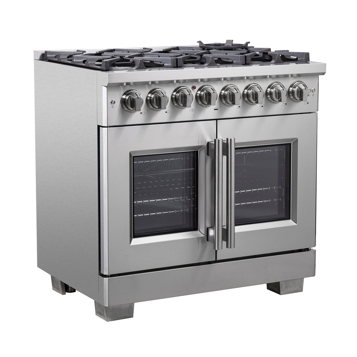 FORNO Capriasca 36" 5.36 cu. ft. Dual Fuel Range with French Door and 6 Sealed Burners, FFSGS6387-36