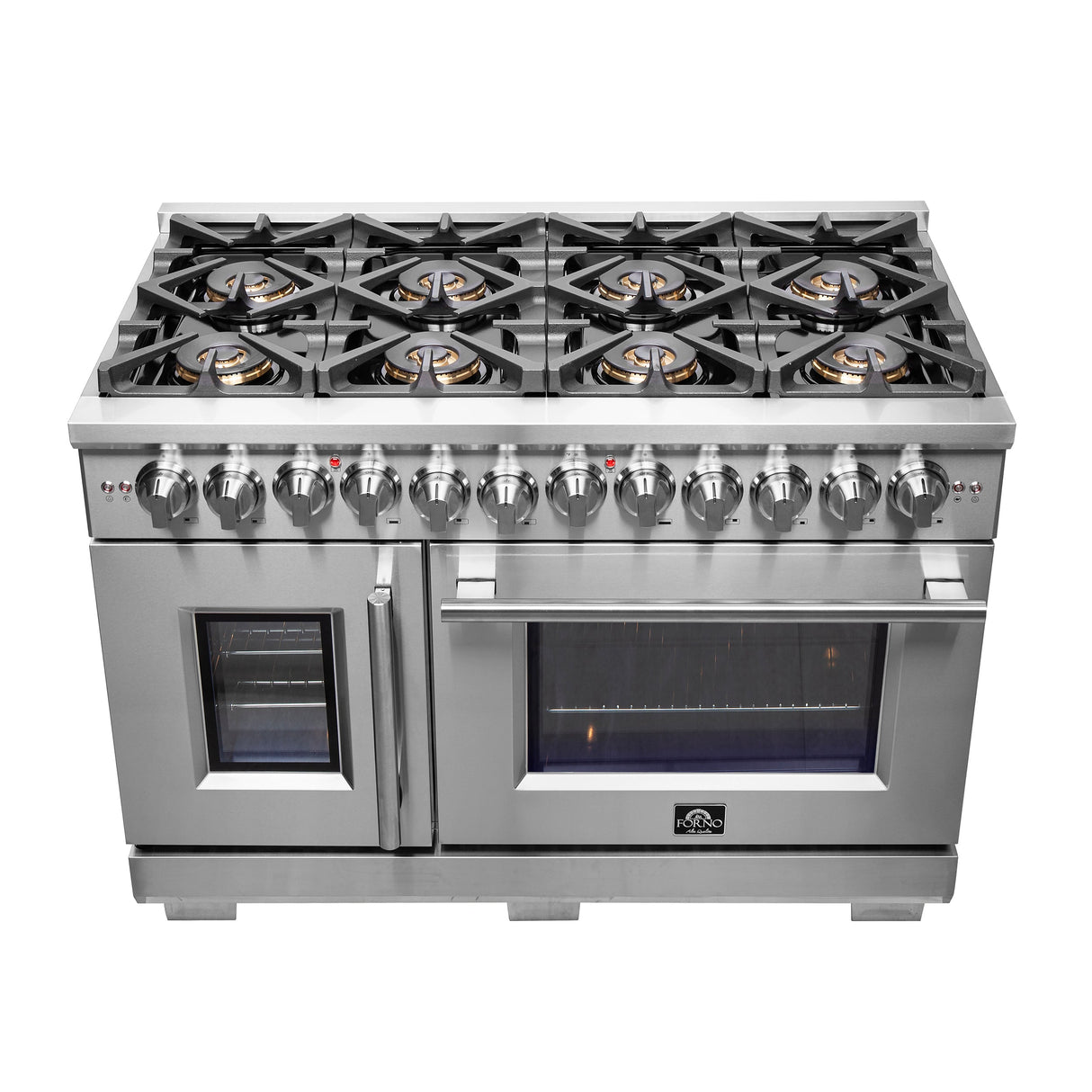 FORNO Capriasca 48" 6.58 cu. ft. Dual Fuel Range with French Door and 8 Sealed Burners, FFSGS6387-48