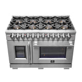FORNO Capriasca 48" 6.58 cu. ft. Dual Fuel Range with French Door and 8 Sealed Burners, FFSGS6387-48