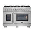 FORNO Capriasca 48" 6.58 cu. ft. Dual Fuel Range with French Door and 8 Sealed Burners, FFSGS6387-48