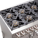 FORNO Capriasca 48" 6.58 cu. ft. Dual Fuel Range with French Door and 8 Sealed Burners, FFSGS6387-48