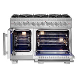 FORNO Capriasca 48" 6.58 cu. ft. Dual Fuel Range with French Door and 8 Sealed Burners, FFSGS6387-48