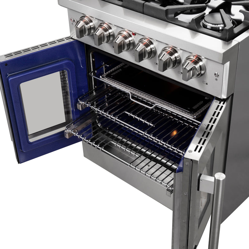 FORNO Massimo 30″ 4.32 cu. ft. Freestanding French Door Gas Range with 5 Burners, FFSGS6439-30