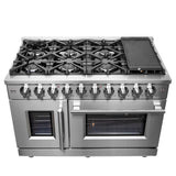 FORNO Massimo 48″ 6.58 cu. ft. Freestanding French Door Gas Range with 8 Burners, FFSGS6439-48