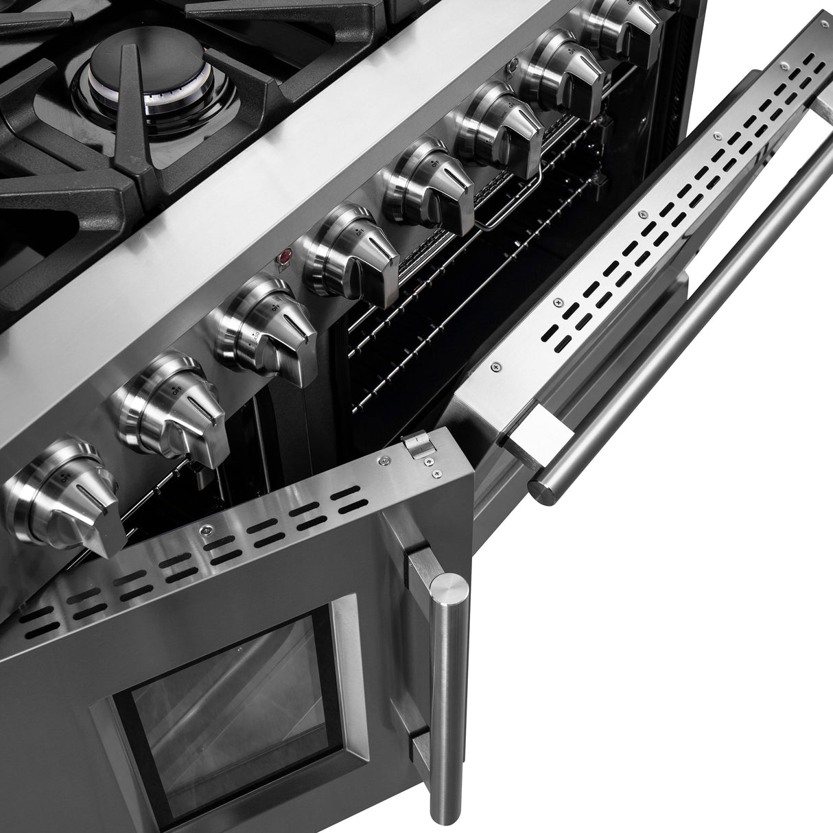 FORNO Massimo 48″ 6.58 cu. ft. Freestanding French Door Gas Range with 8 Burners, FFSGS6439-48