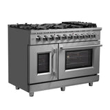 FORNO Massimo 48″ 6.58 cu. ft. Freestanding French Door Gas Range with 8 Burners, FFSGS6439-48