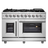 FORNO Massimo 48″ 6.58 cu. ft. Freestanding French Door Gas Range with 8 Burners, FFSGS6439-48