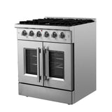 FORNO Galiano 30" 4.32 cu. ft. Freestanding Gas Range with French Door and 5 Burners, FFSGS6444-30