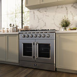FORNO Galiano 36" 5.36 cu. ft. Freestanding Gas Range with French Door and 6 Burners, FFSGS6444-36