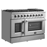 FORNO Galiano 48" 6.58 cu. ft. Freestanding Gas Range with French Door and 8 Burners, FFSGS6444-48