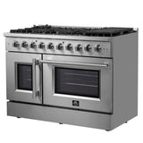 FORNO Galiano 48" 6.58 cu. ft. Freestanding Gas Range with French Door and 8 Burners, FFSGS6444-48