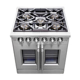 FORNO Capriasca 30" 4.32 cu. ft. Professional Gas Range with French Door and 5 Sealed Burners, FFSGS6460-30