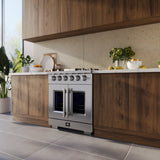 FORNO Capriasca 30" 4.32 cu. ft. Professional Gas Range with French Door and 5 Sealed Burners, FFSGS6460-30