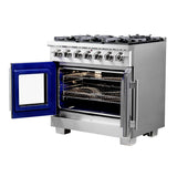FORNO Capriasca 36" 5.36 cu. ft. Professional Gas Range with French Door and 6 Sealed Burners, FFSGS6460-36
