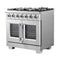 FORNO Capriasca 36" 5.36 cu. ft. Professional Gas Range with French Door and 6 Sealed Burners, FFSGS6460-36