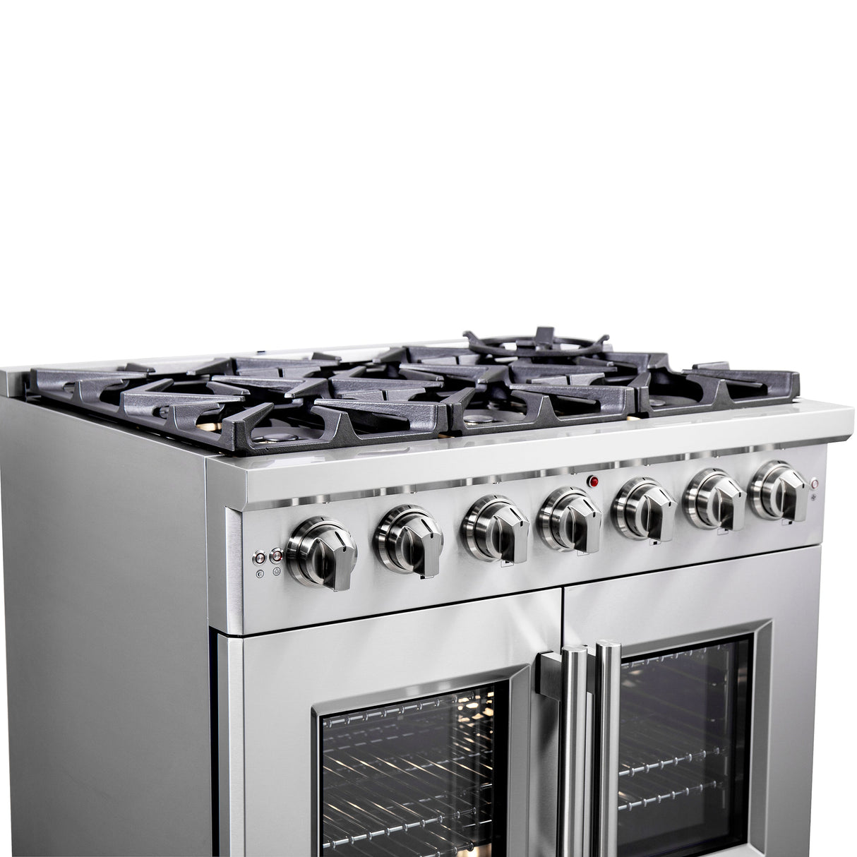 FORNO Capriasca 36" 5.36 cu. ft. Professional Gas Range with French Door and 6 Sealed Burners, FFSGS6460-36