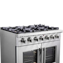 FORNO Capriasca 36" 5.36 cu. ft. Professional Gas Range with French Door and 6 Sealed Burners, FFSGS6460-36