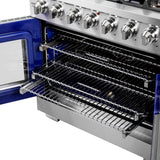 FORNO Capriasca 36" 5.36 cu. ft. Professional Gas Range with French Door and 6 Sealed Burners, FFSGS6460-36