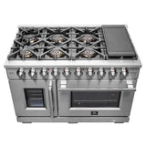 FORNO Capriasca 48" 6.58 cu. ft. Professional Gas Range with French Door and 8 Sealed Burners, FFSGS6460-48