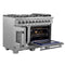FORNO Capriasca 48" 6.58 cu. ft. Professional Gas Range with French Door and 8 Sealed Burners, FFSGS6460-48