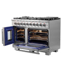 FORNO Capriasca 48" 6.58 cu. ft. Professional Gas Range with French Door and 8 Sealed Burners, FFSGS6460-48