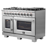 FORNO Capriasca 48" 6.58 cu. ft. Professional Gas Range with French Door and 8 Sealed Burners, FFSGS6460-48