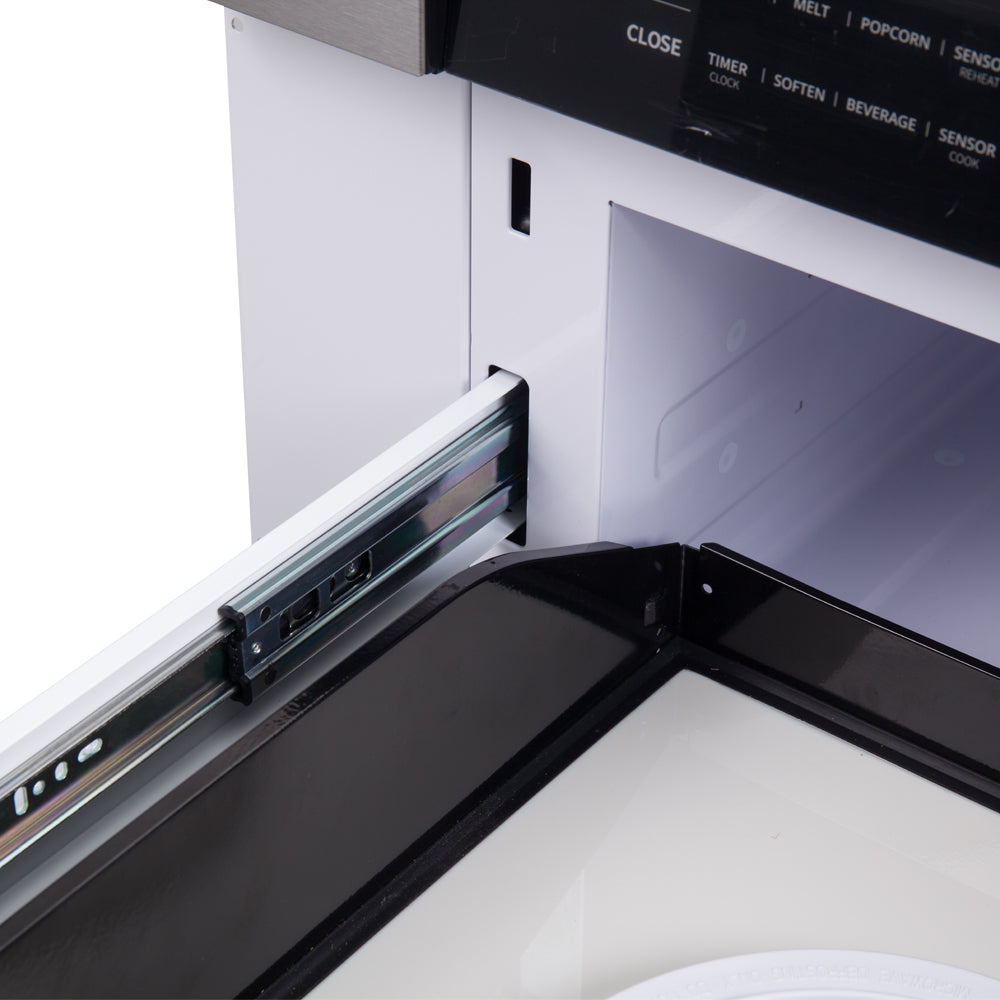 FORNO Espresso Capoliveri 30" 1.2 cu. ft. Built-In Microwave Drawer in Black with Silver Handles, FMWDR3000-30BLK