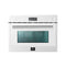 FORNO Espresso Oliena 24" 1.6 cu. ft. Built-In Microwave Oven in White with Silver Handles, FMWDR3093-24WHT