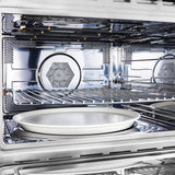 FORNO Espresso Oliena 24" 1.6 cu. ft. Built-In Microwave Oven in White with Silver Handles, FMWDR3093-24WHT