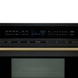 FORNO Espresso Oliena 30" 1.6 cu. ft. Built-In Microwave Oven in Black with Antique Brass Handles, FMWDR3093-30BLK