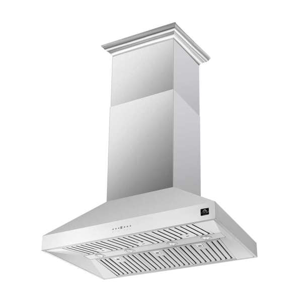 FORNO Coppito 48" 1,200 CFM Island Range Hood in Stainless Steel, FRHIS5129-48