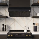 FORNO Espresso Package - 30" Electric Range, Range Hood and Refrigerator in Black with Antique Brass Handles, FBDL-001-02US