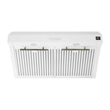 FORNO Espresso Package - 30" Electric Range, Range Hood, Refrigerator and Dishwasher in White with Antique Brass Handles