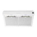 FORNO Espresso Package - 30" Electric Range, Range Hood and Refrigerator in White with Antique Brass Handles