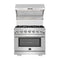 FORNO Appliance Package - 36 Inch Gas Range, Wall Mount Range Hood, Dishwasher, AP-FFSGS6244-36-2
