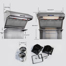 FORNO Savona 36" 1,200 CFM Wall Mount Range Hood and Back Splash, FRHWM5029-36HB