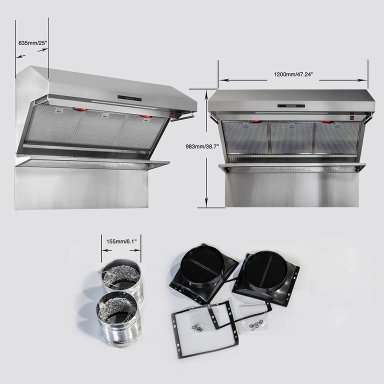 FORNO Appliance Package - 48" Gas Range, 48" Range Hood, Dishwasher, 48" Refrigerator, Microwave Drawer, Wine Cooler, AP-FFSGS6244-48-14