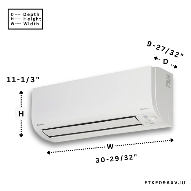 9000 BTU Daikin (R32) Single Zone Wall-Mount Systems Entra Mini Split RXC09AXVJU / FTXC09AXVJU