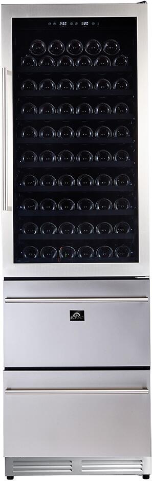 FORNO Appliance Package - 36 Inch Gas Range, Wall Mount Range Hood, Refrigerator, Microwave Drawer, Dishwasher, Wine Cooler, AP-FFSGS6244-36-W-9