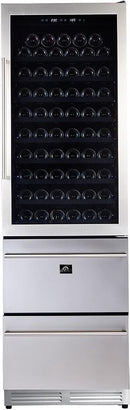 FORNO Appliance Package - 36 Inch Pro Gas Range, Range Hood, Refrigerator, Microwave Drawer, Dishwasher, Wine Cooler, AP-FFSGS6260-36-W-9
