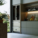 FORNO Campania 32" 120 Bottle Triple Zone French Door Wine Cooler with 2 Beverage Drawers, FWCDR6635-32S