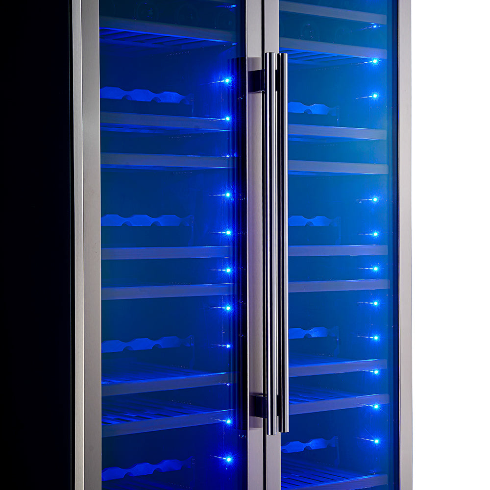 FORNO Vernazza 40" 25.07 cu.ft. 166 Bottle Dual Zone Wine Cooler in Stainless Steel, FWCDR6642-40S