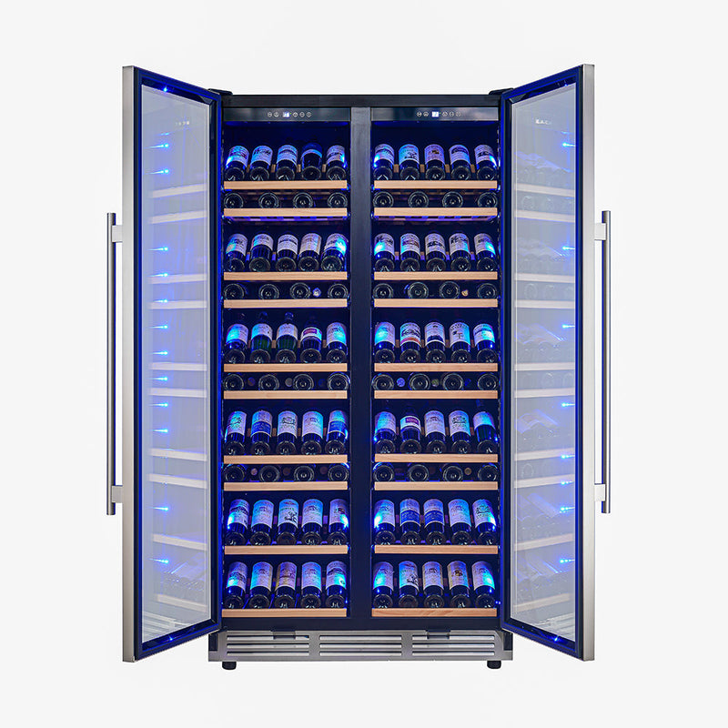 FORNO Vernazza 40" 25.07 cu.ft. 166 Bottle Dual Zone Wine Cooler in Stainless Steel, FWCDR6642-40S