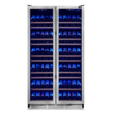 FORNO Vernazza 40" 25.07 cu.ft. 166 Bottle Dual Zone Wine Cooler in Stainless Steel, FWCDR6642-40S