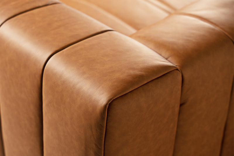 Valencia Victoria Top Grain Leather Three Seats Sofa, Cognac