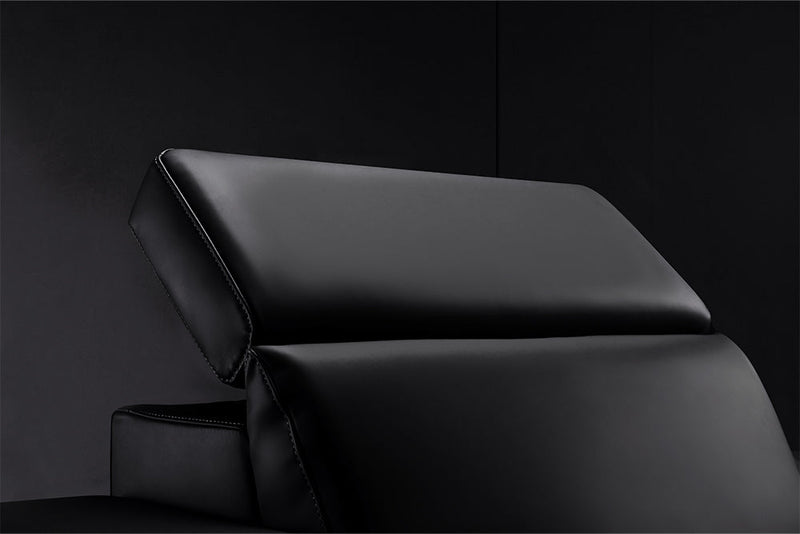 Valencia Barcelona Leather Home Theater Seating Row of 2, Midnight Black