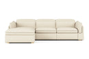 Valencia Fernanda Fabric Modular Sectional Sofa, Three Seats with Left Chaise, Beige